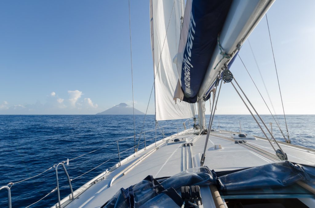 Our trip started with disturbing news, a storm was coming to the Lipari Islands. Wind up to 48 knots and big waves.